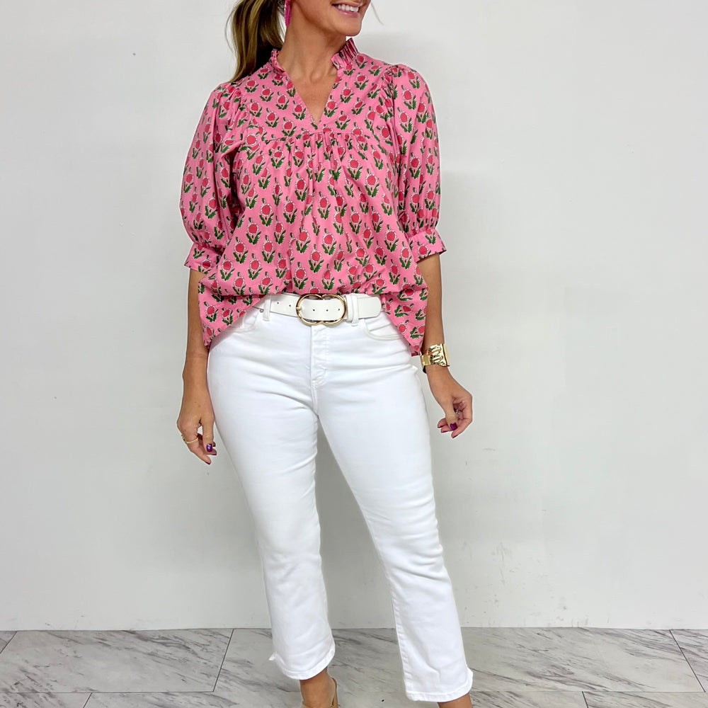 
                  
                    Daphne Pink Flower Top
                  
                