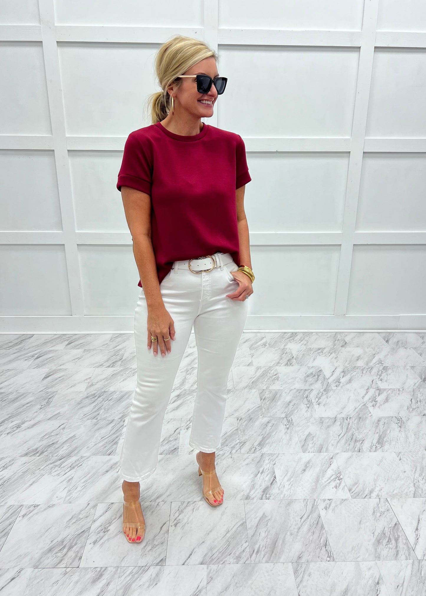 Gal On The Go Scuba Top (Wine)
