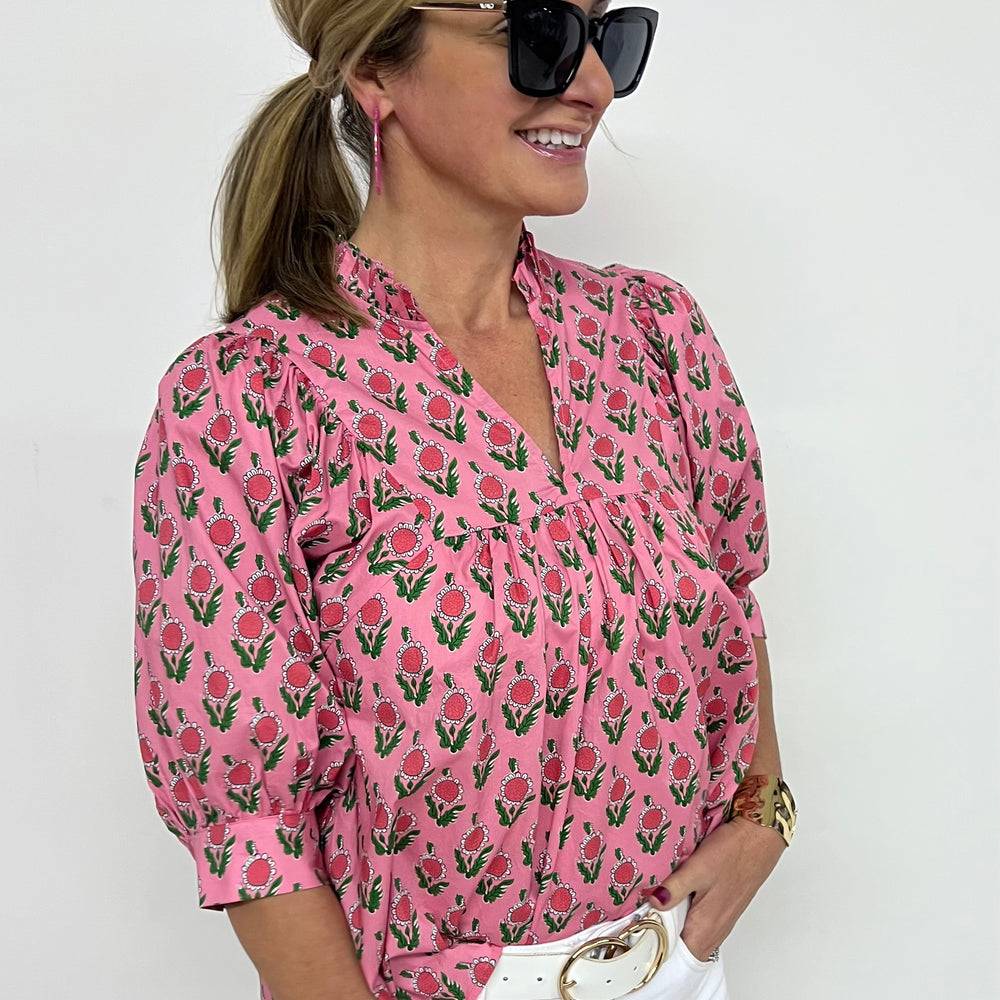 Daphne Pink Flower Top