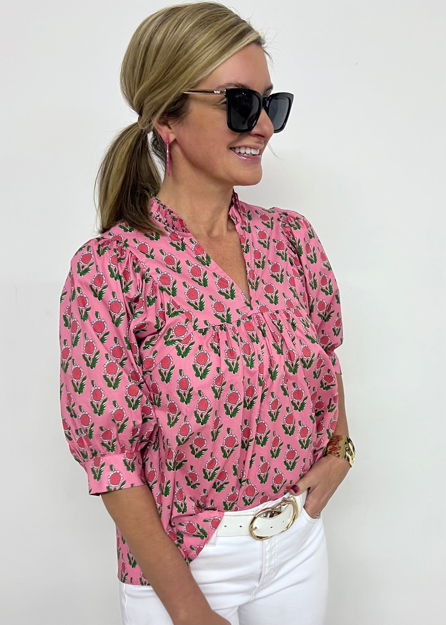 Daphne Pink Flower Top