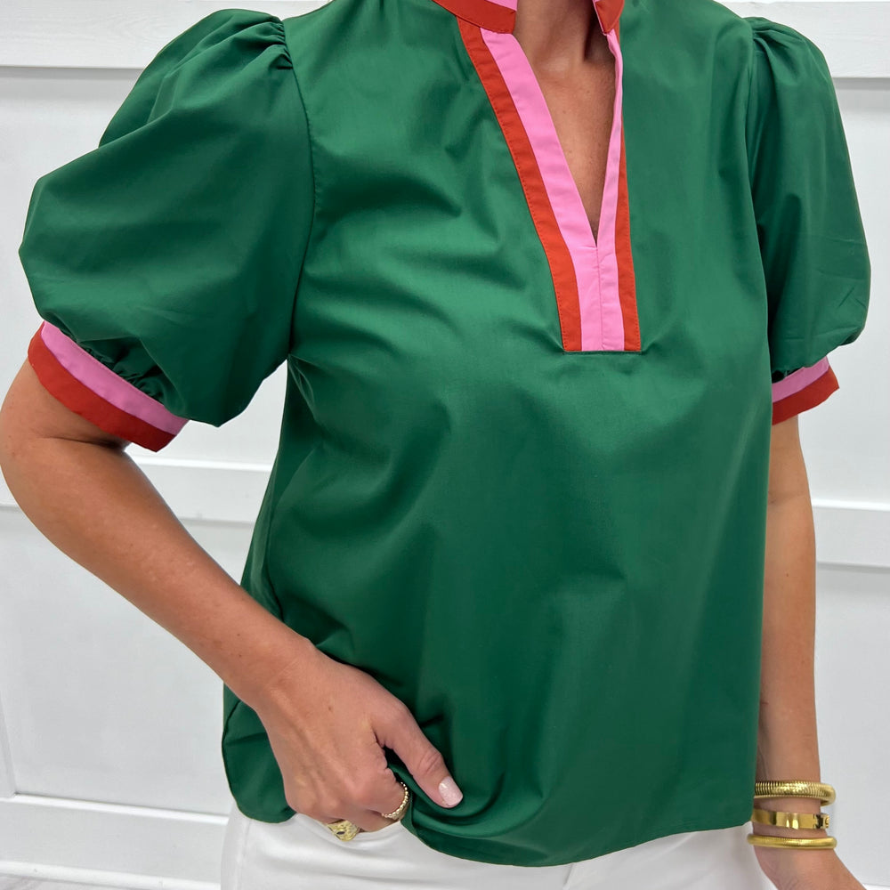 
                  
                    Can't Forget You Stripe Detail Top (Green)
                  
                