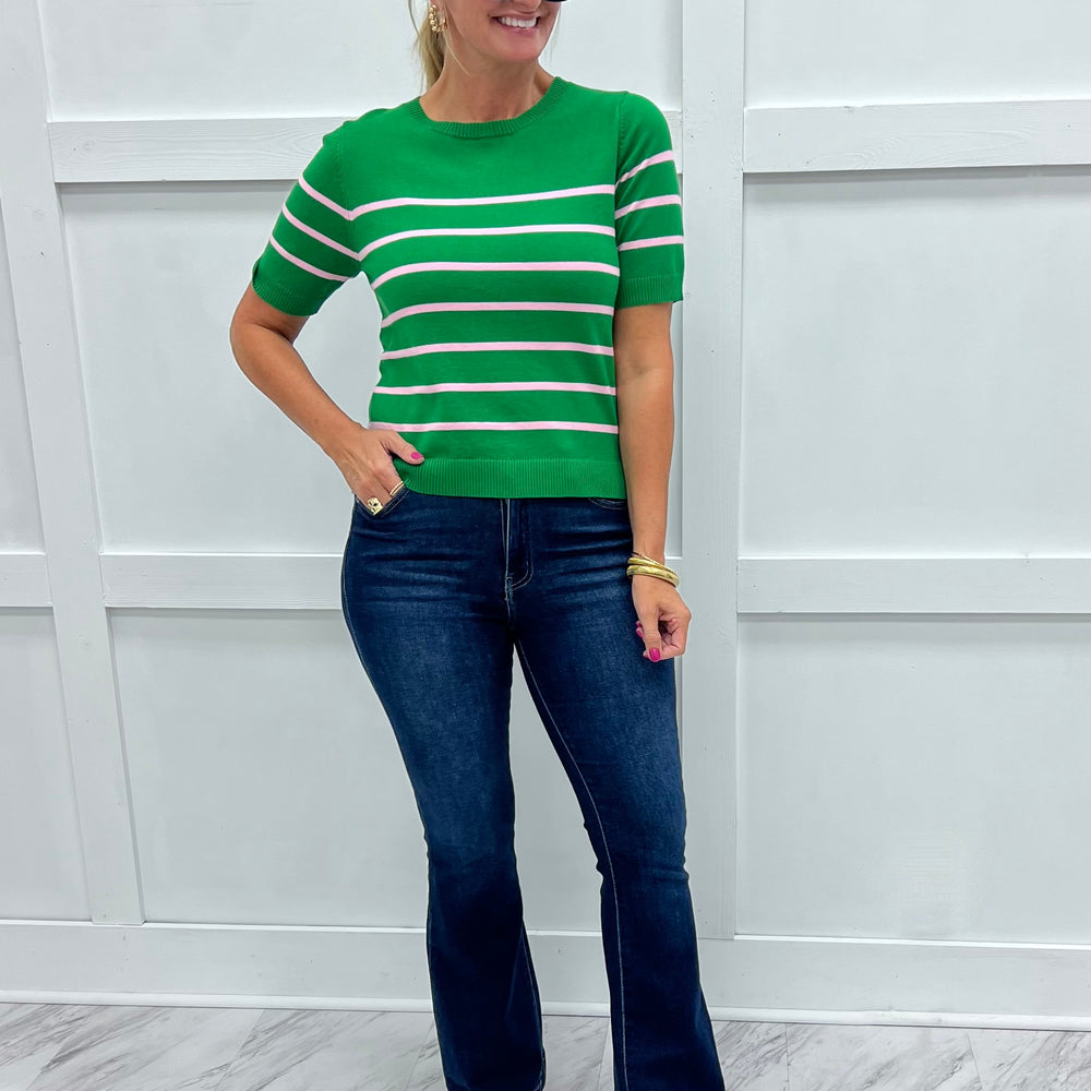 Serena Stripe Sweater (Green)