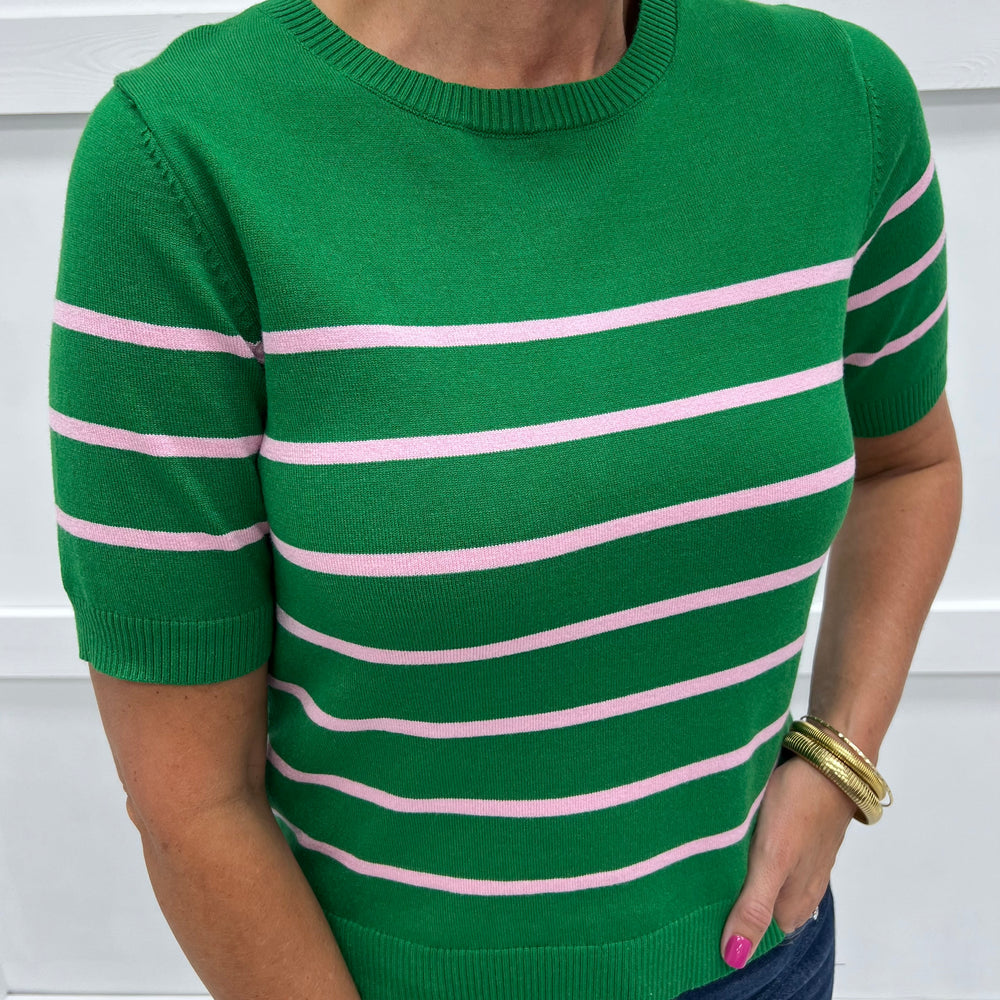 Serena Stripe Sweater (Green)