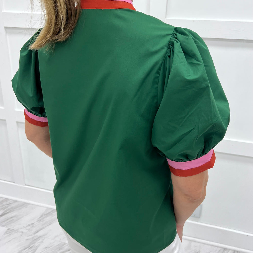 
                  
                    Can't Forget You Stripe Detail Top (Green)
                  
                