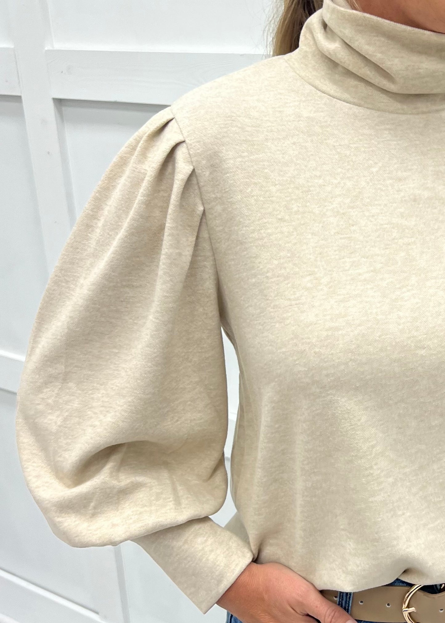 Kaia Beige Long Sleeve Top