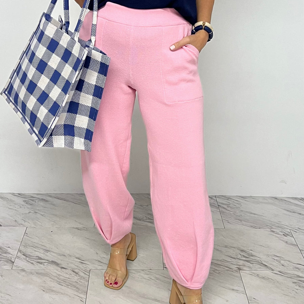 Priscilla Knit Jogger Pants (Pink) - FINAL SALE