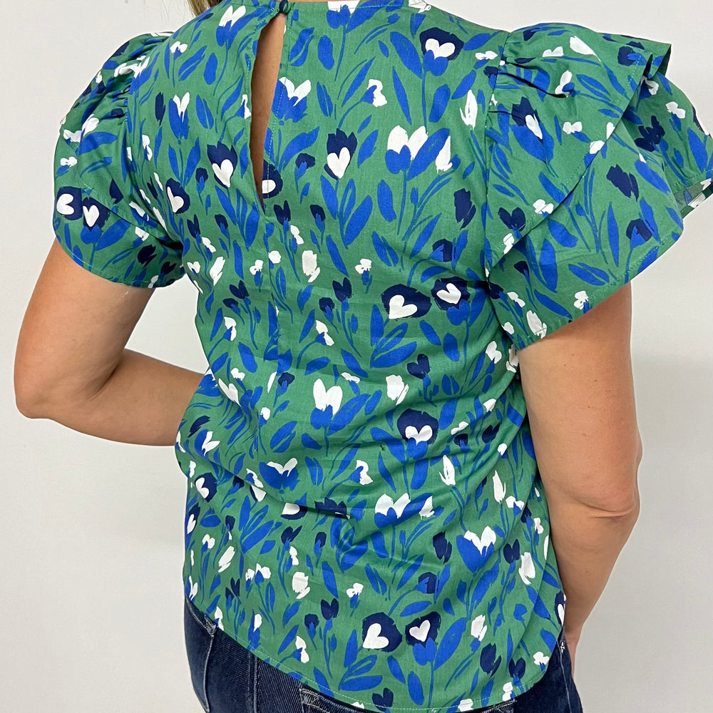 
                  
                    Arielle Floral + Pleat Neck Top - FINAL SALE
                  
                