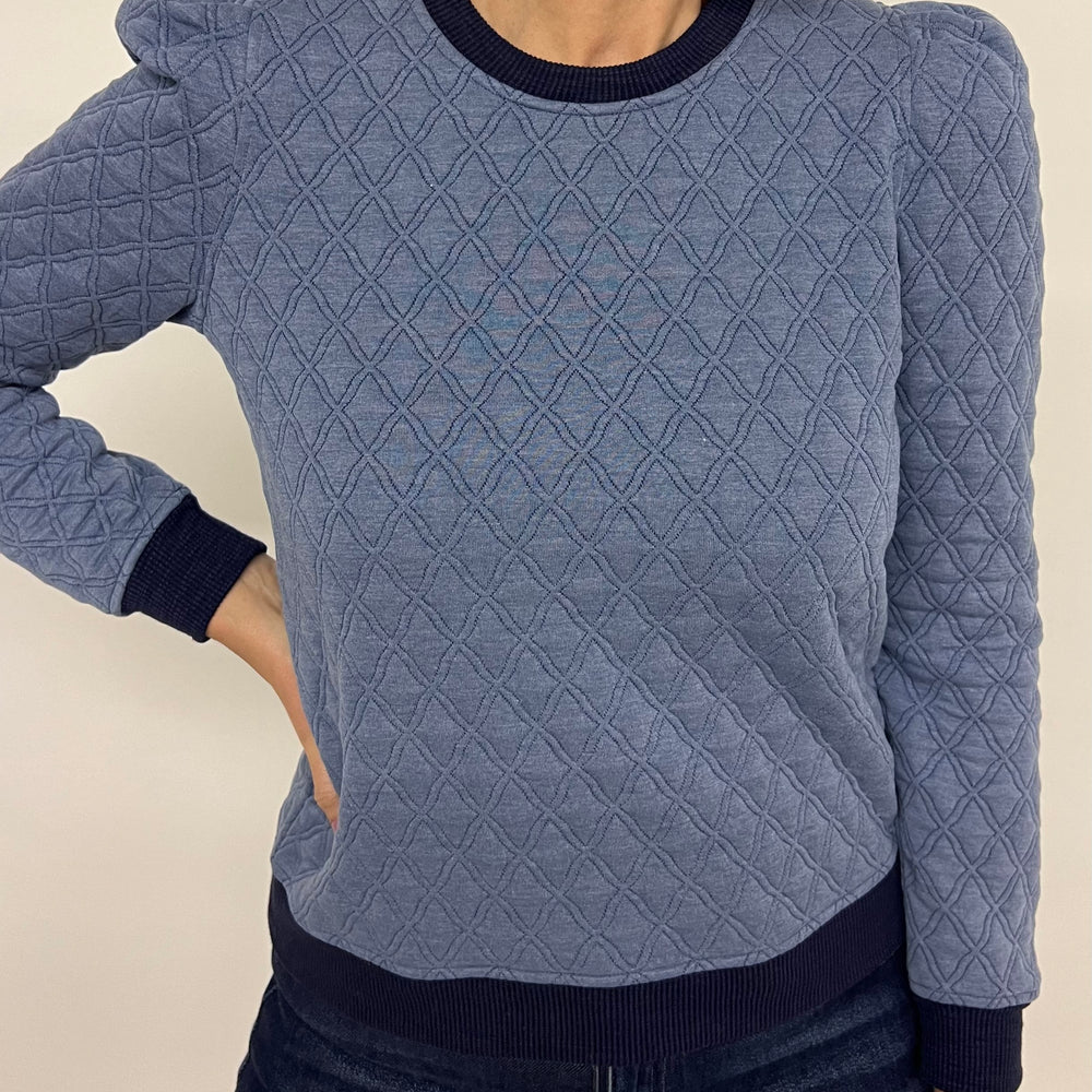 Blakely Blue Textured Top-FINAL SALE