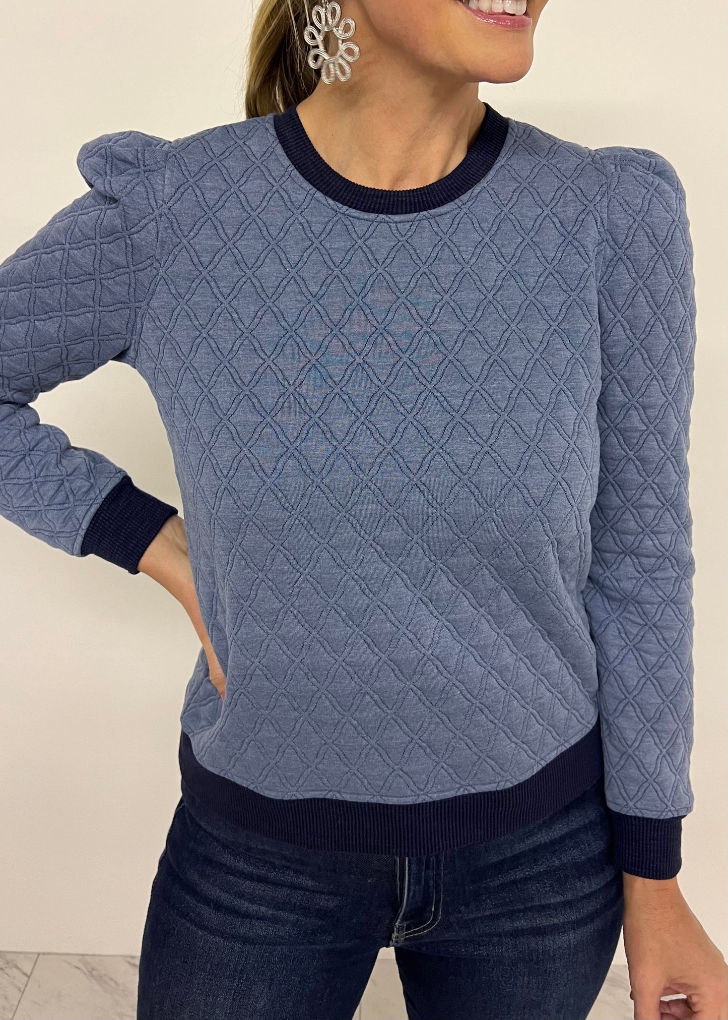 Blakely Blue Textured Top