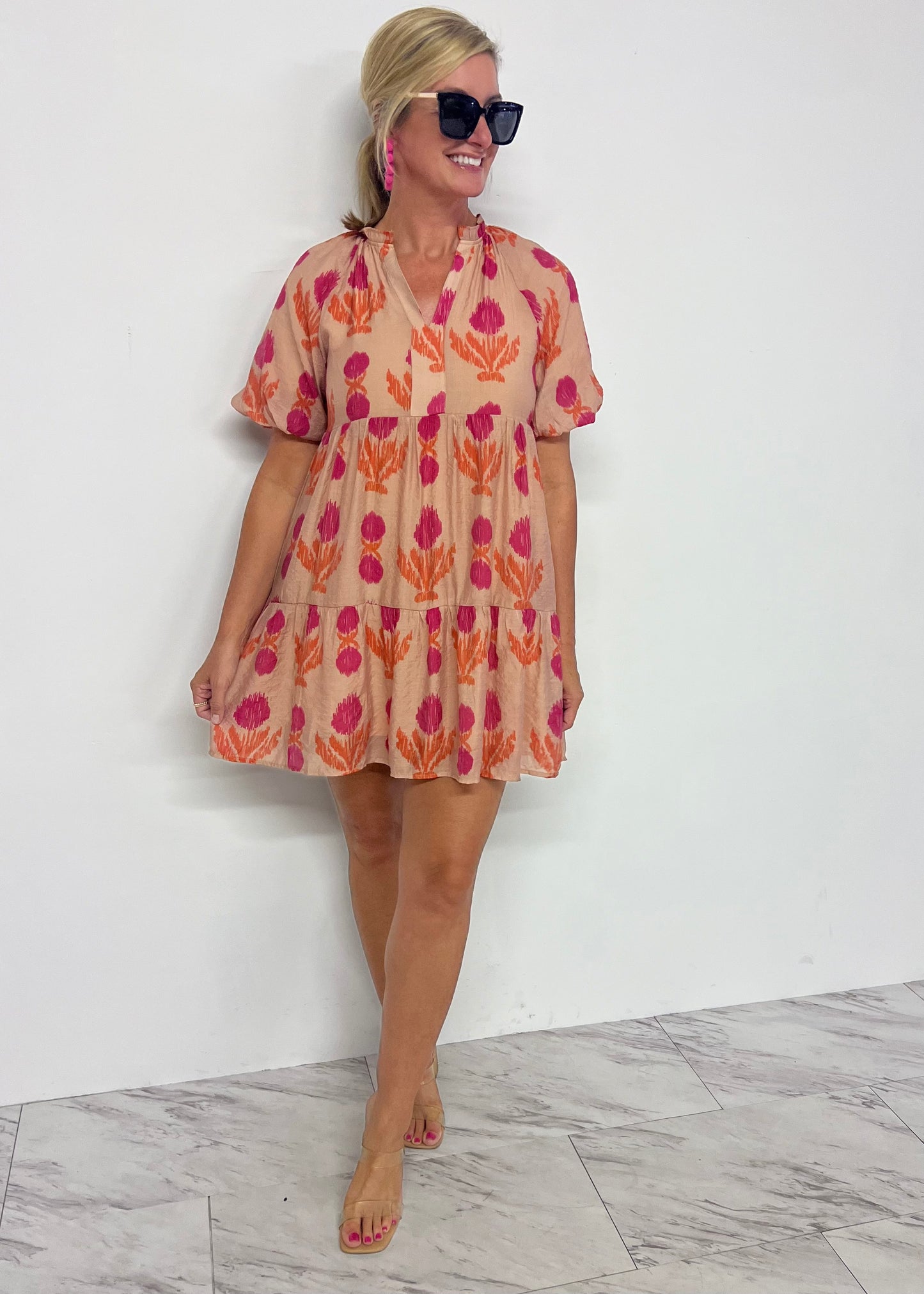 Cheyenne Puff Sleeve Print Dress