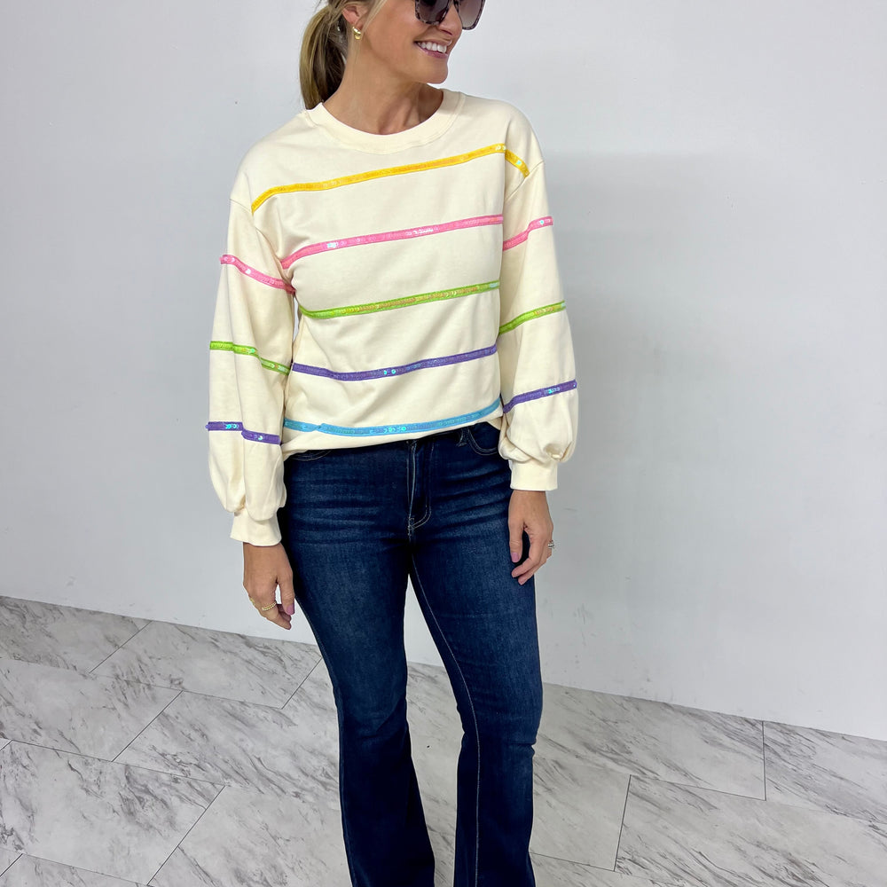 Skipper Sequin Stripe Top