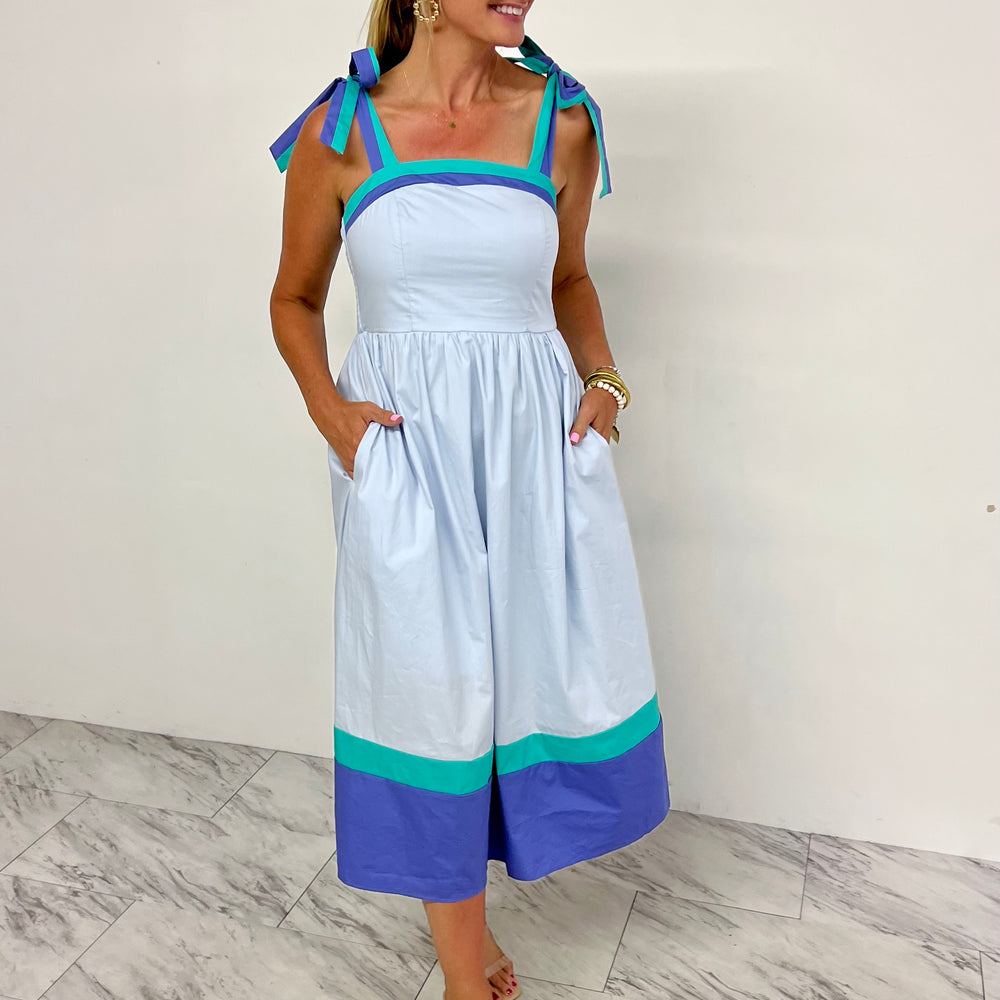 Carolina Colorblock Dress (Blue)