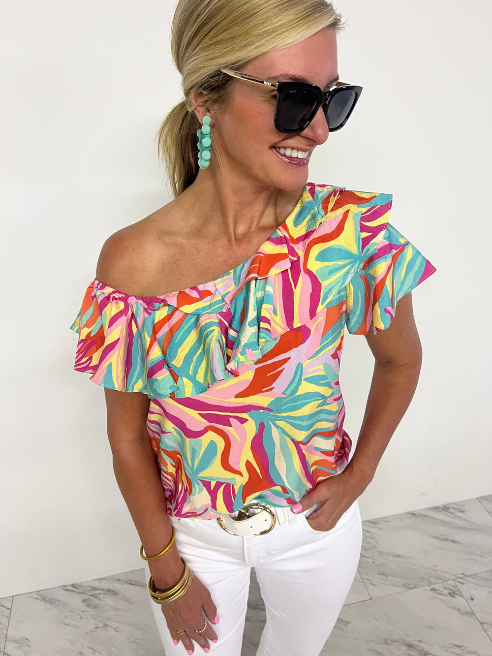 Isle Of Palms Single Shoulder Top - FINAL SALE