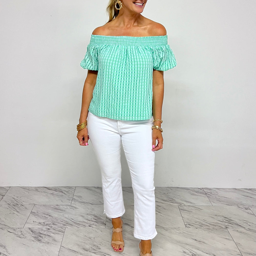 
                  
                    Wish You Were Here Off The Shoulder Top - FINAL SALE
                  
                