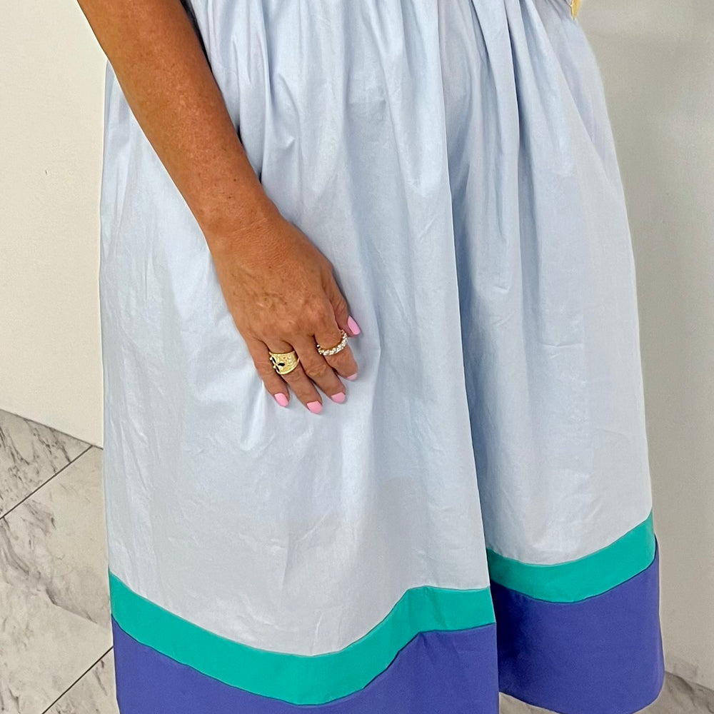 Carolina Colorblock Dress (Blue)