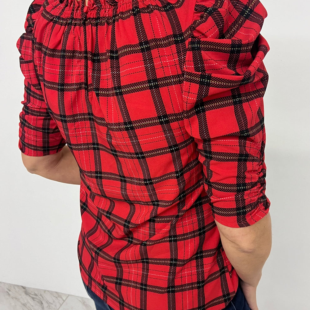 
                  
                    The Holly Plaid Top (red)
                  
                