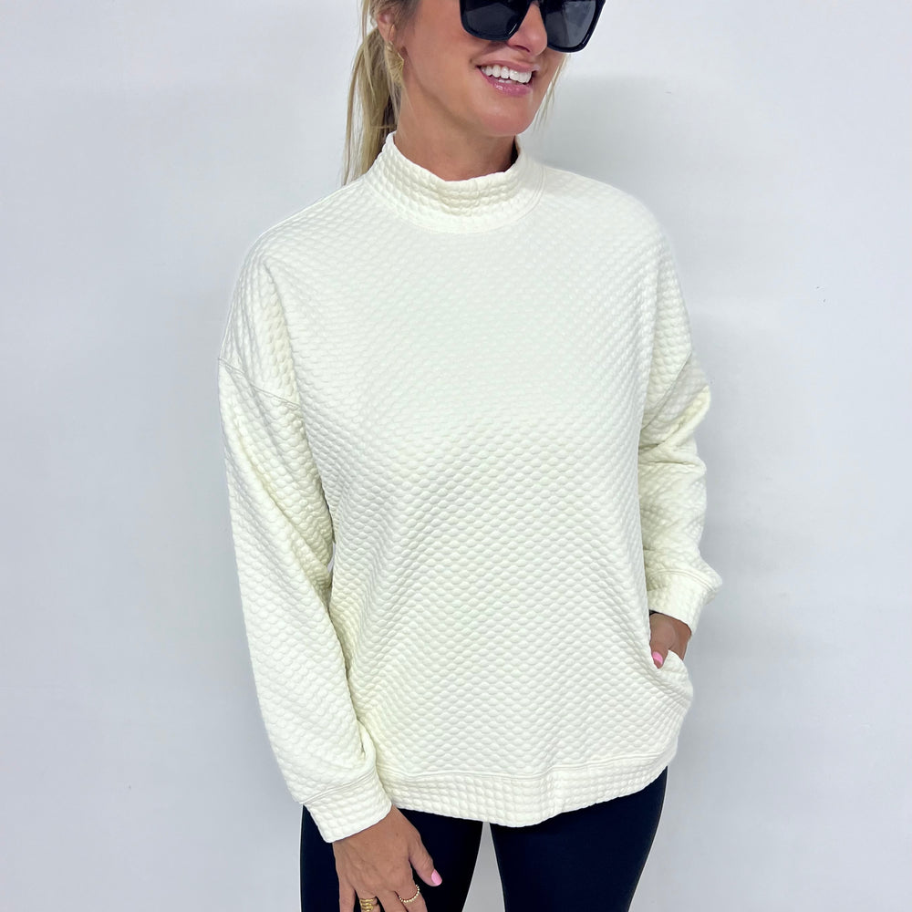 Tessa Textured Mock Neck Top