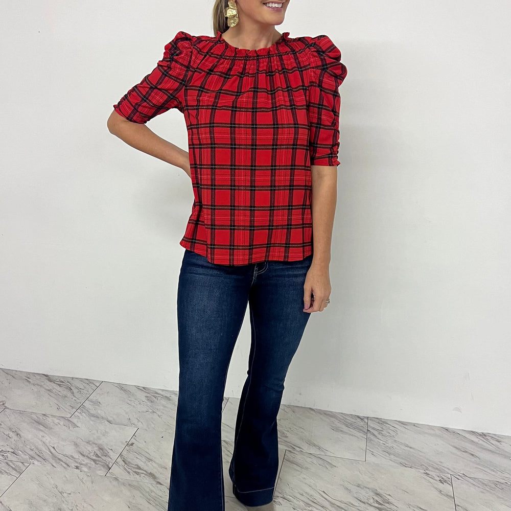 
                  
                    The Holly Plaid Top (red)
                  
                