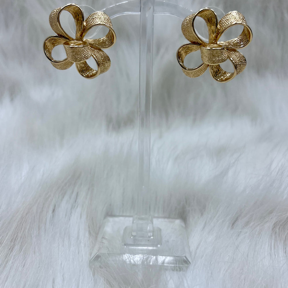 Fancy Textured Flower Earrings