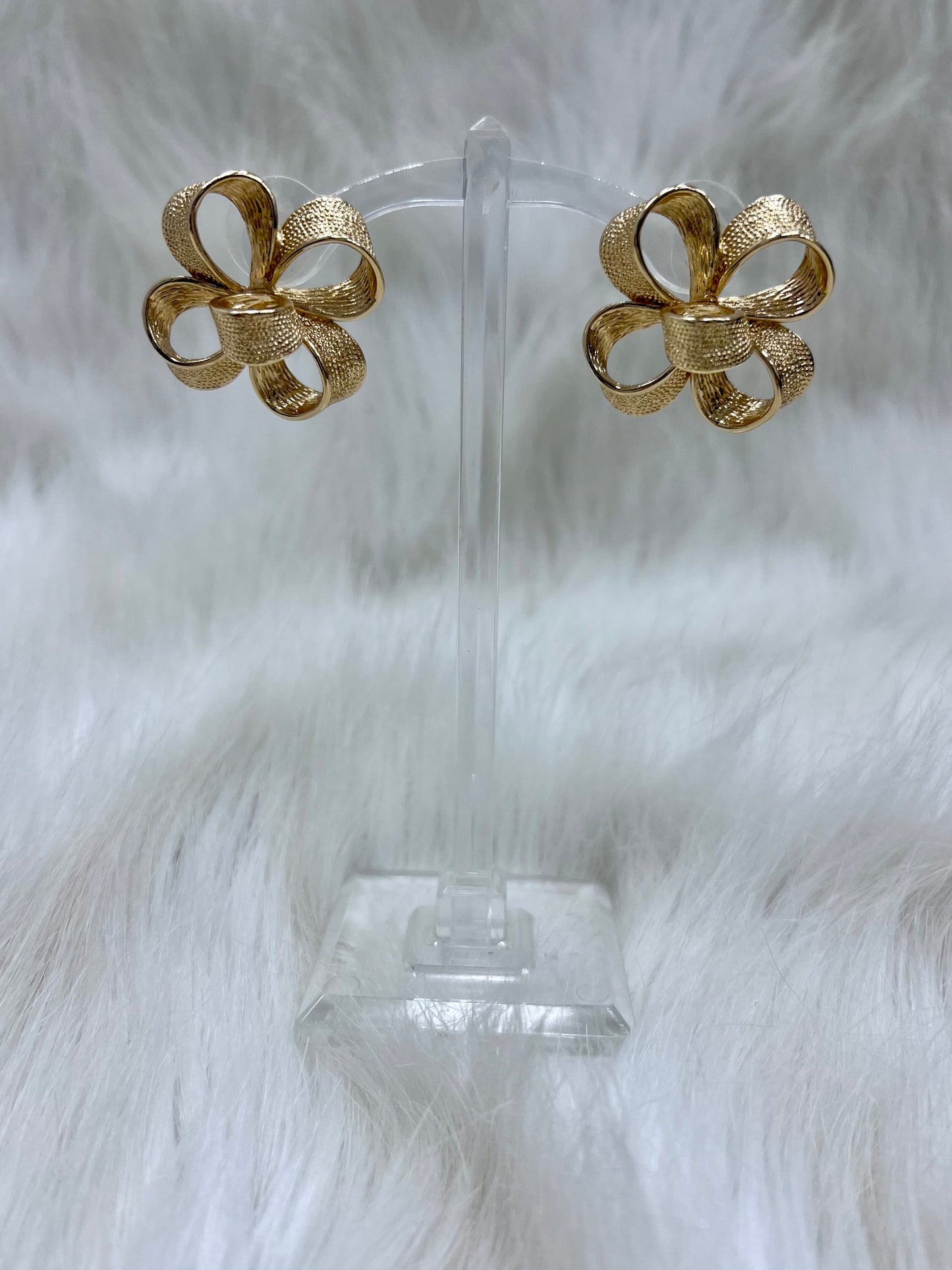 Fancy Textured Flower Earrings