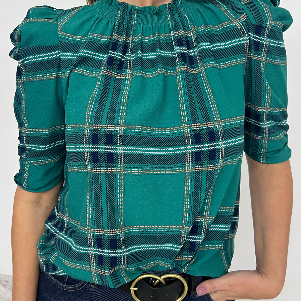 The Holly Plaid Top (green)