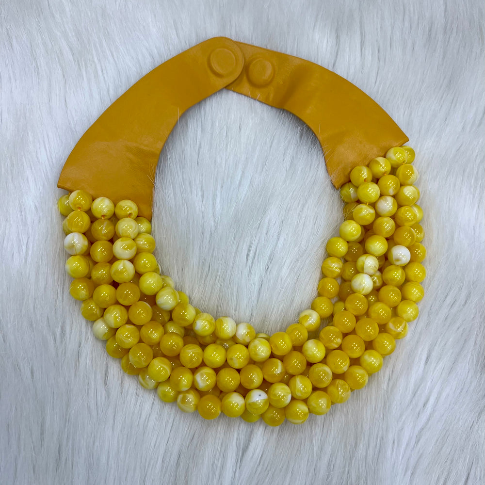LULU Beaded Necklace (golden yellow)