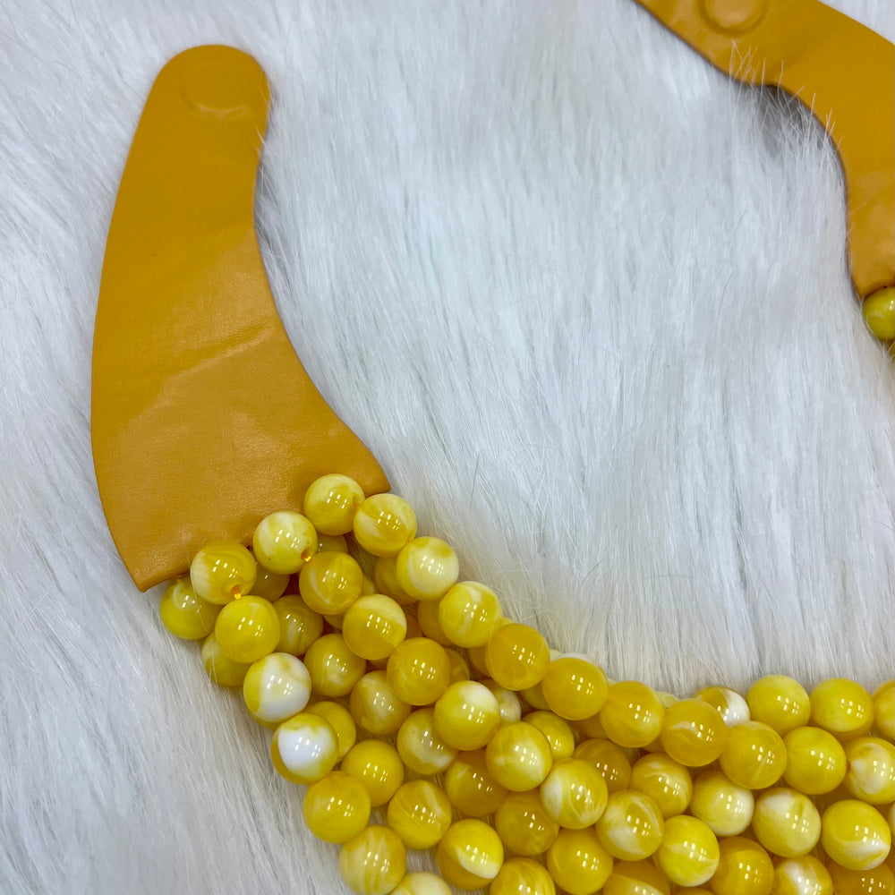 LULU Beaded Necklace (golden yellow)