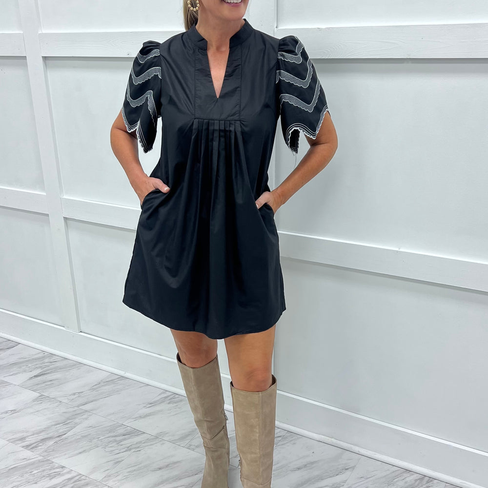 Sweet Talk Black Embroidered Dress