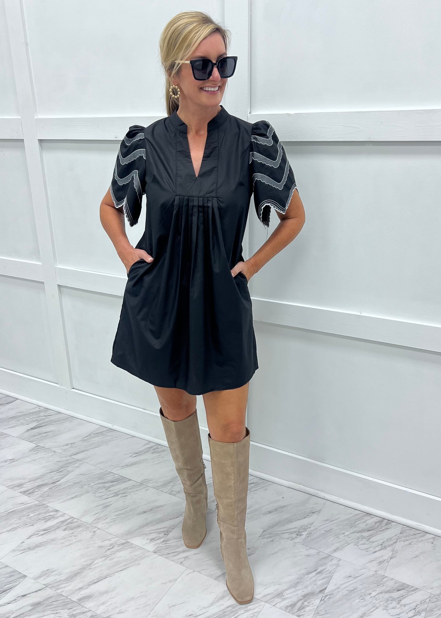 Sweet Talk Black Embroidered Dress