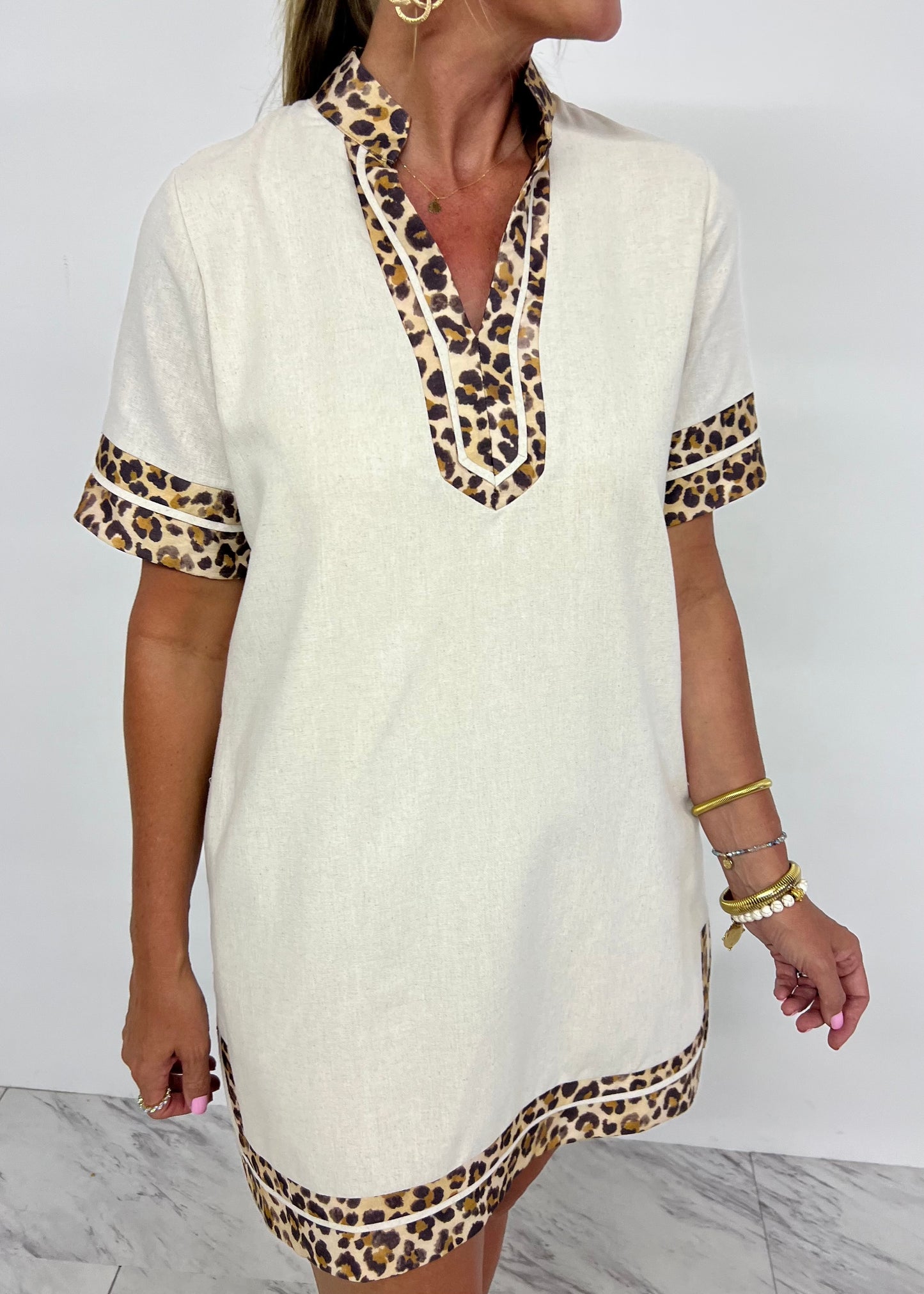 Athena Leopard Detail Dress