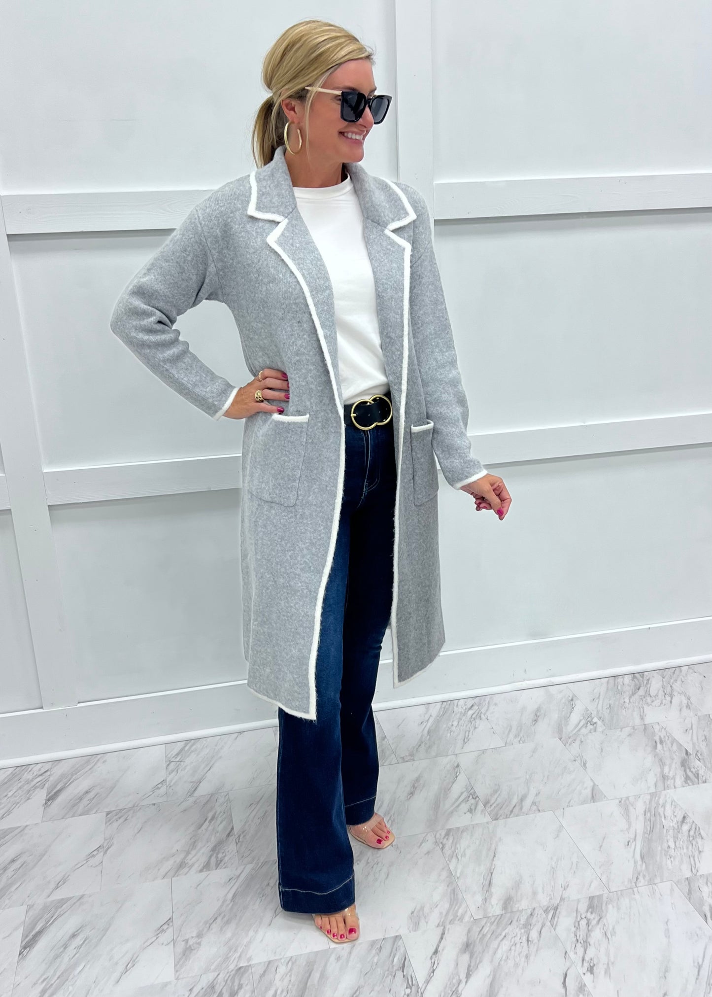 Colorado Open Front Cardigan (Grey)