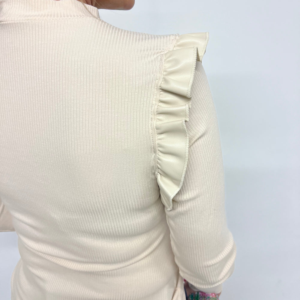 
                  
                    Kaia Leather Detail Top (Beige)
                  
                