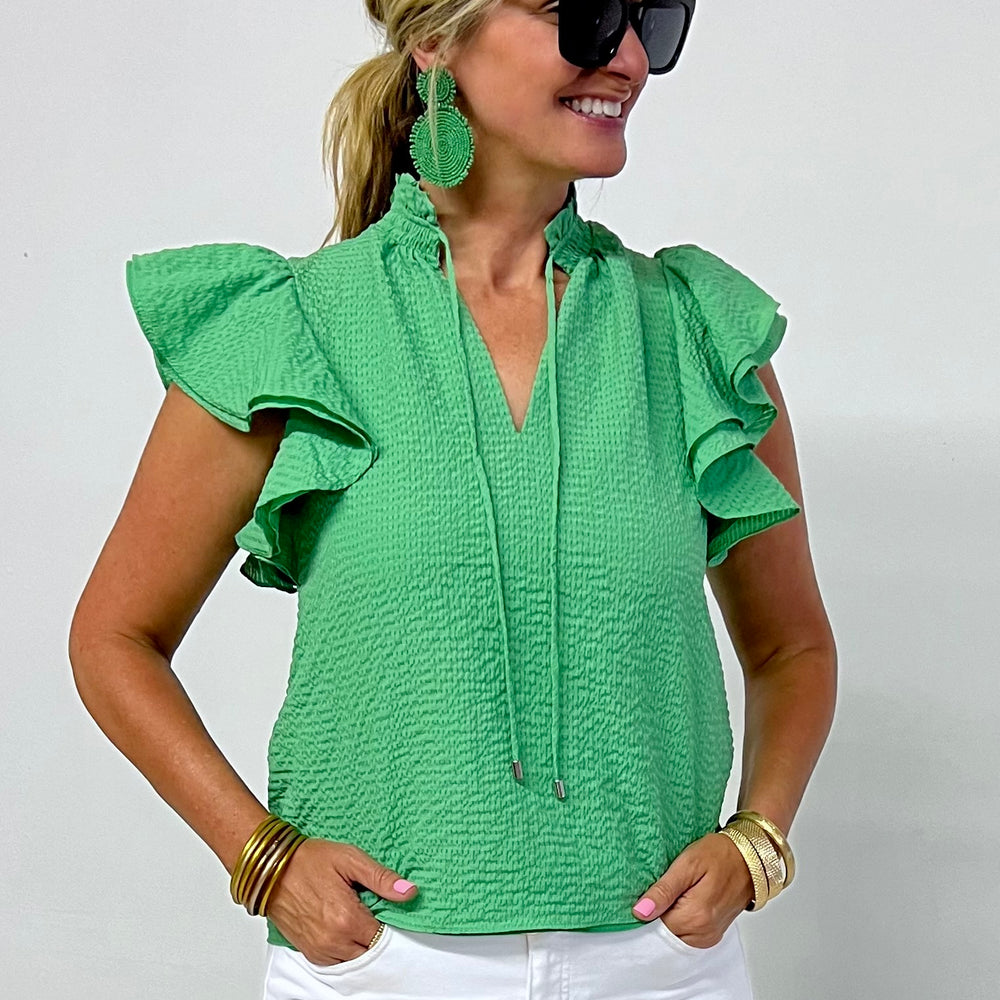 Fiji Green Textured Top