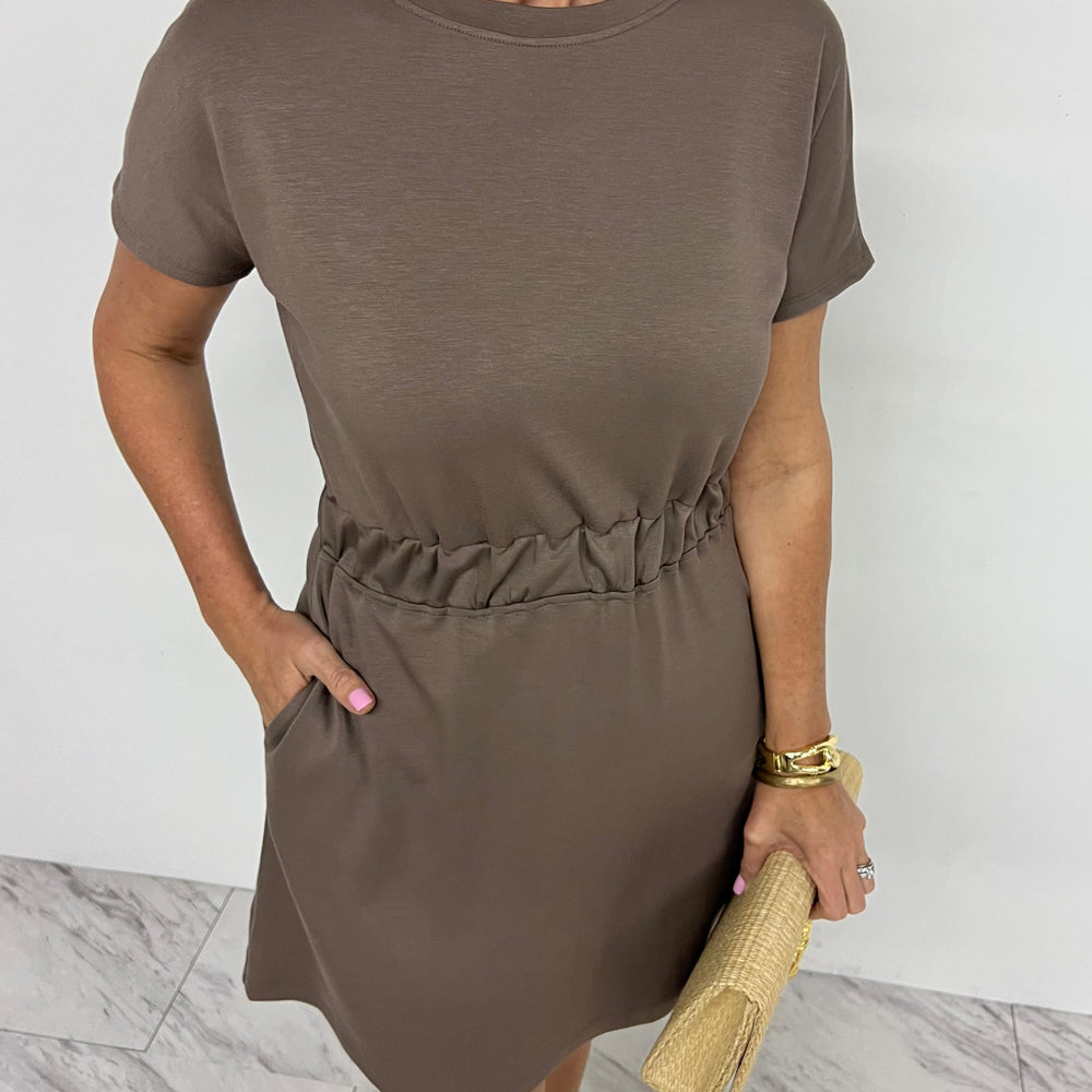 Savannah Scuba Dress (Mocha)