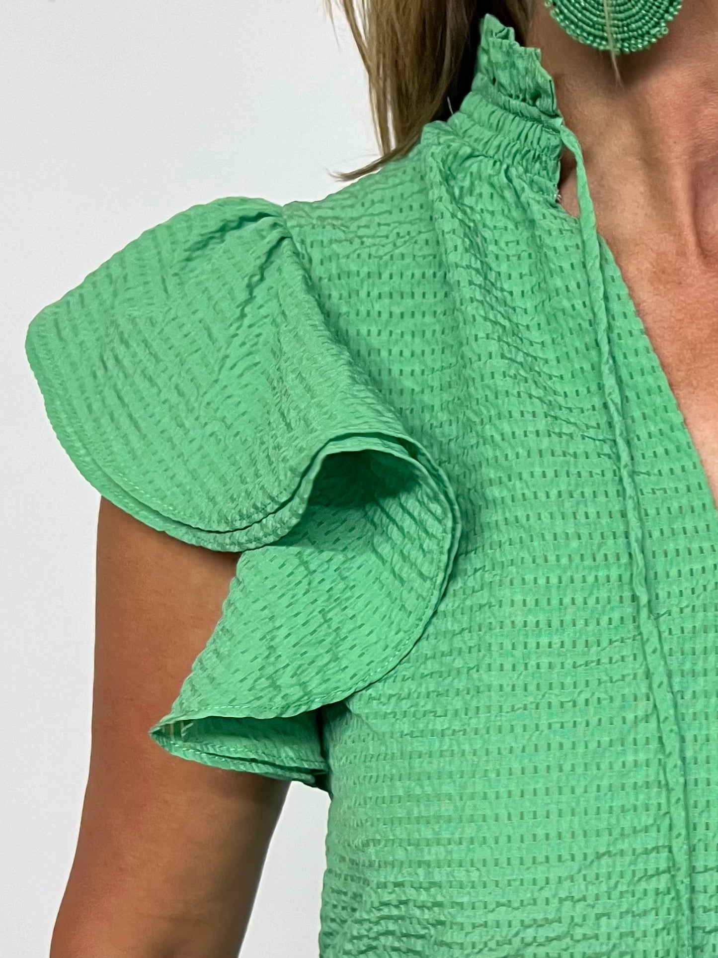 Fiji Green Textured Top