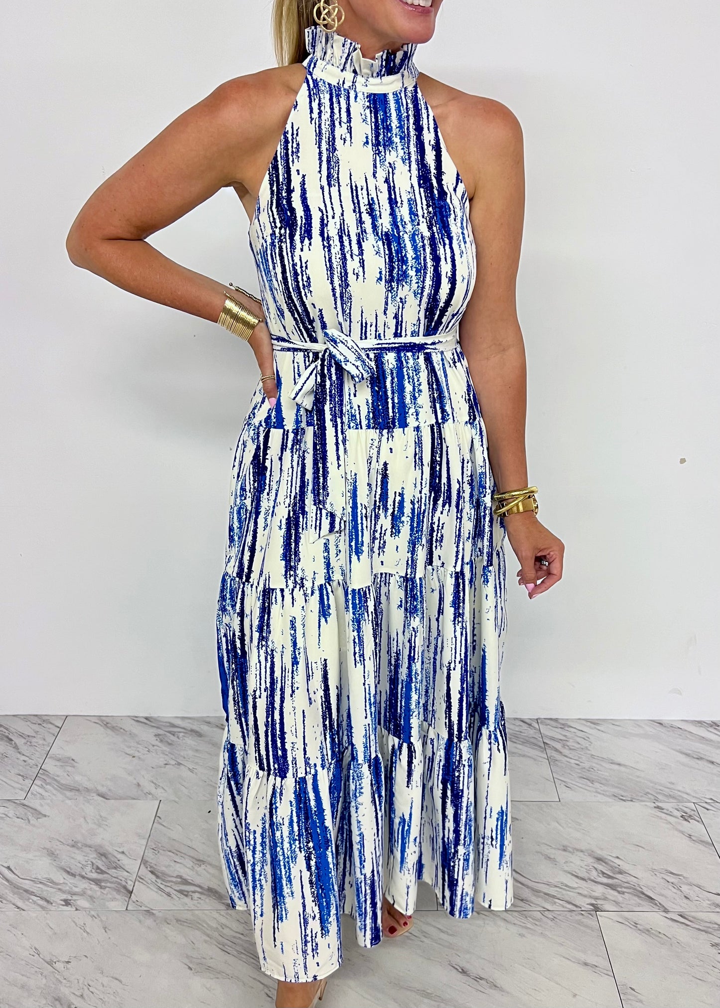 Blue Wave Maxi Dress