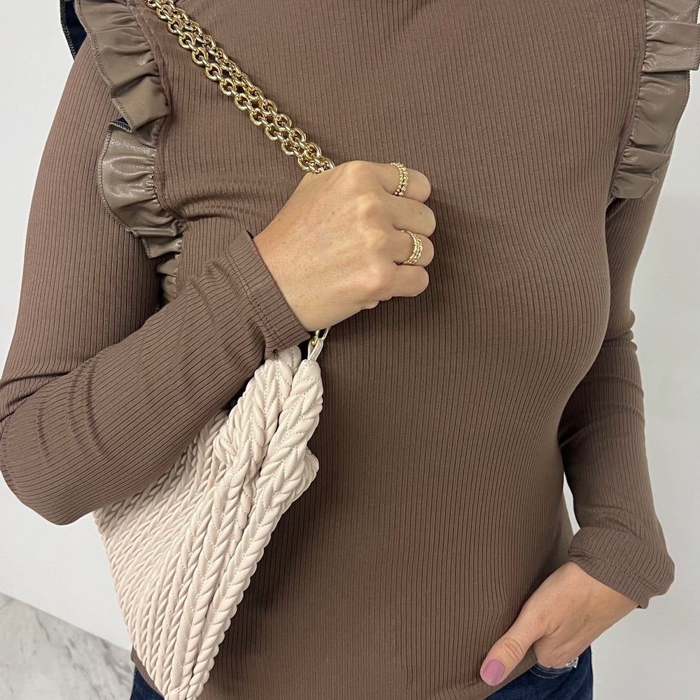 
                  
                    Kaia Leather Detail Top (Mocha)
                  
                