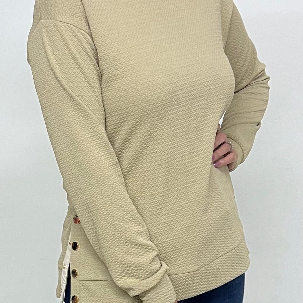 
                  
                    Georgia Gold Button Top (Taupe)
                  
                