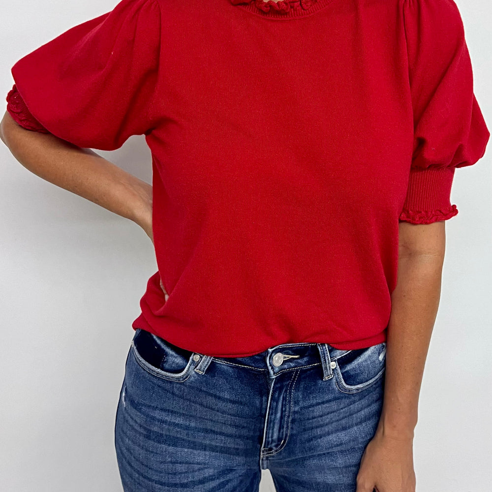 
                  
                    Fate Short Sleeve Sweater (Red)
                  
                