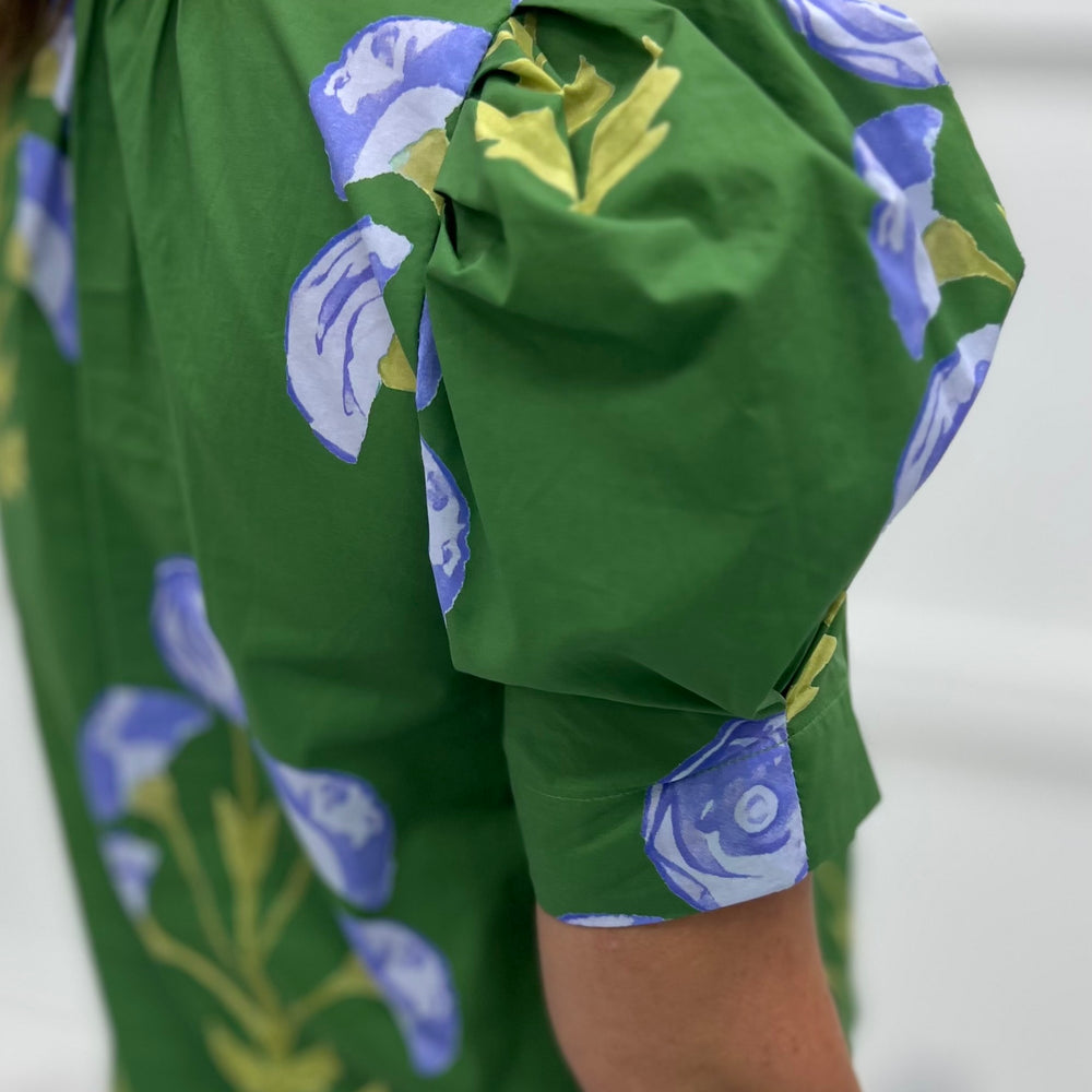 
                  
                    Poppy Flower Puff Sleeve Top (Green)
                  
                