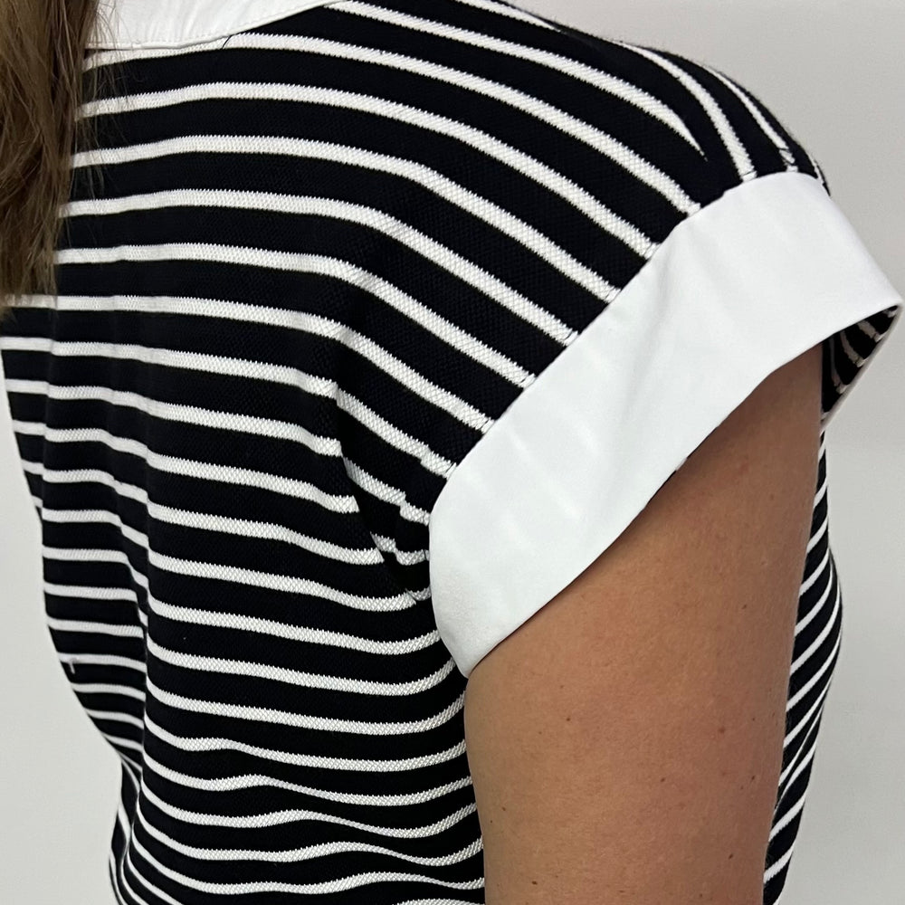 Twiggy Textured + Stripe Dress (Black)