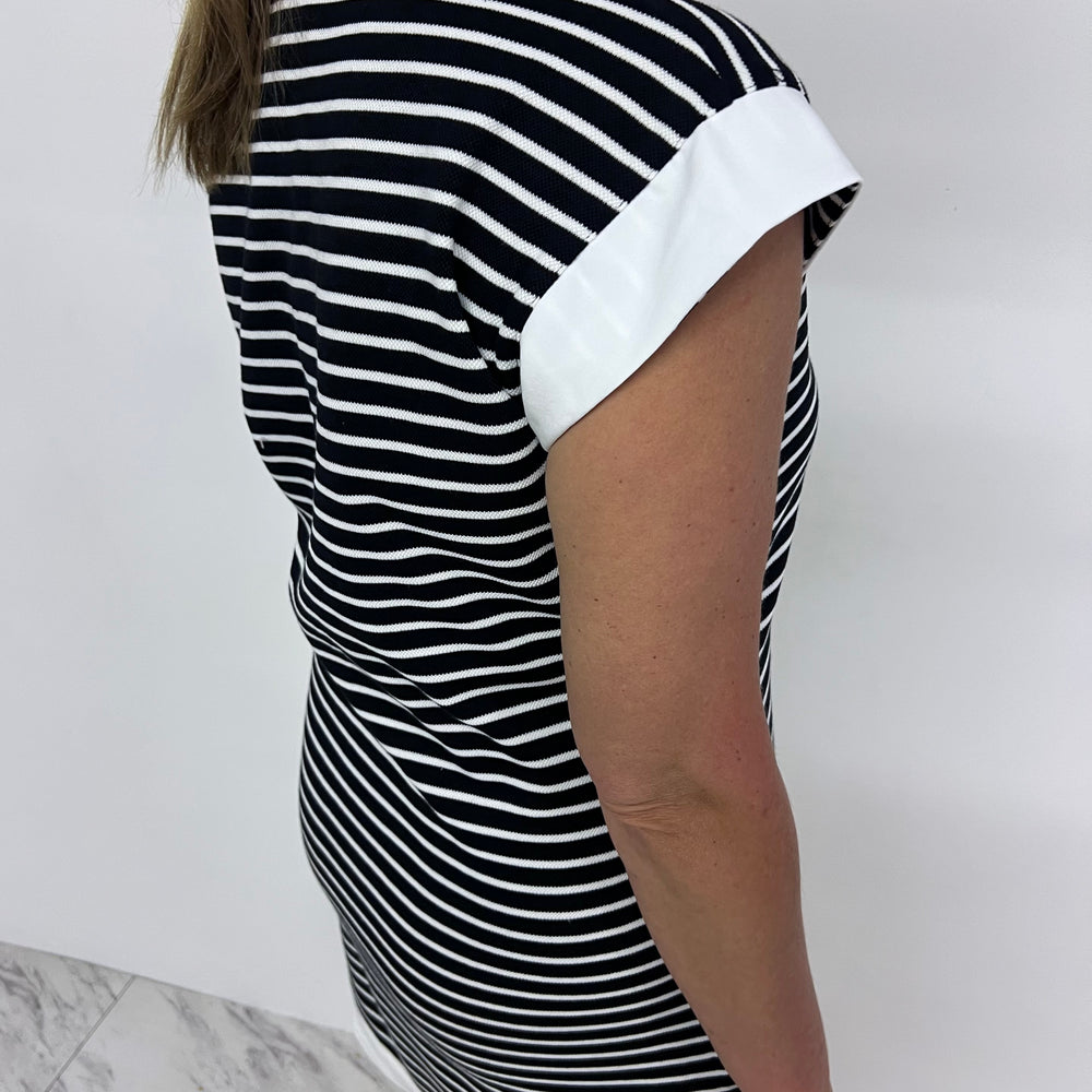 
                  
                    Twiggy Textured + Stripe Dress (Black)
                  
                