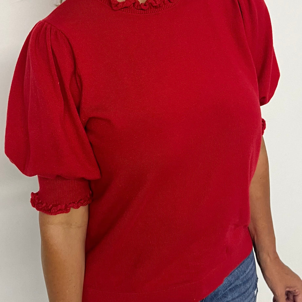 Fate Short Sleeve Sweater (Red)