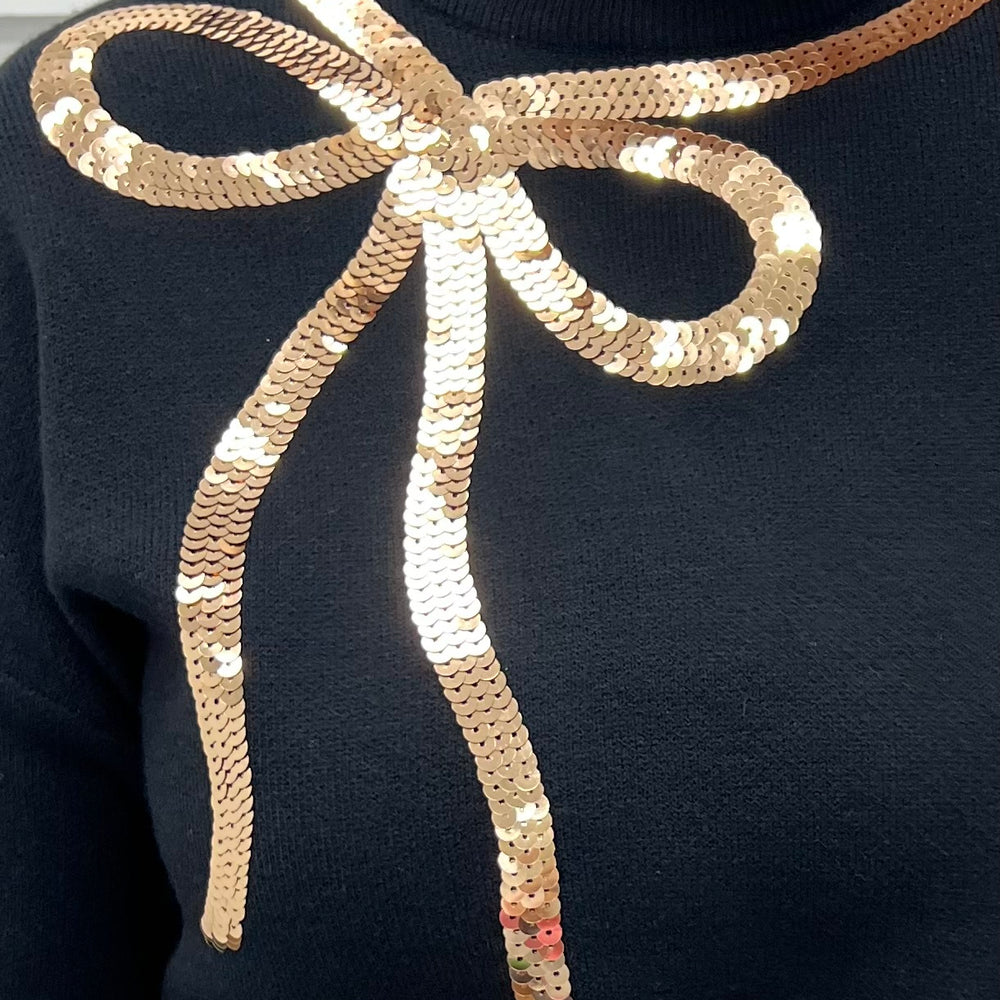 Wrapped For The Runway Black Sweater