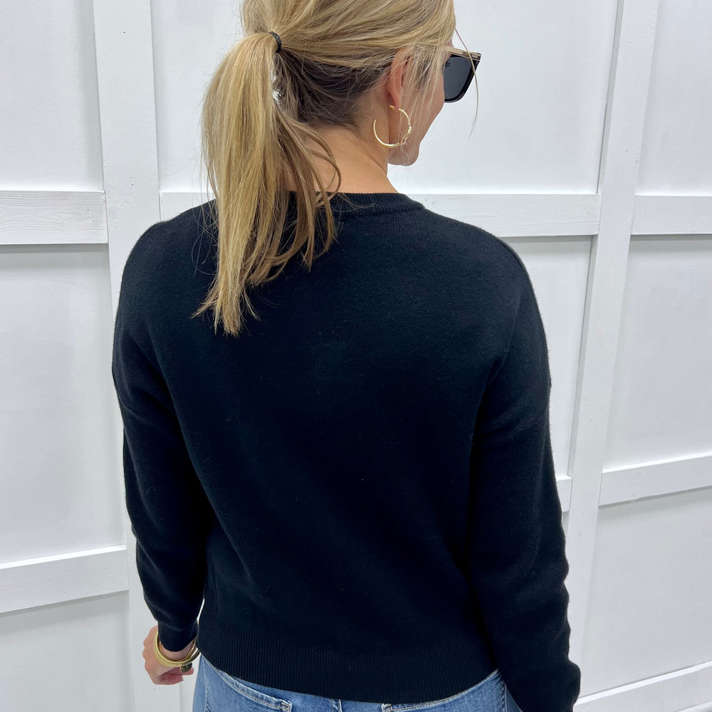 
                  
                    Wrapped For The Runway Black Sweater
                  
                