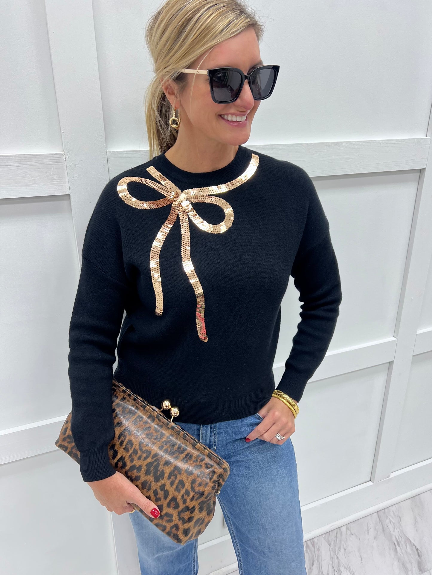 Wrapped For The Runway Black Sweater