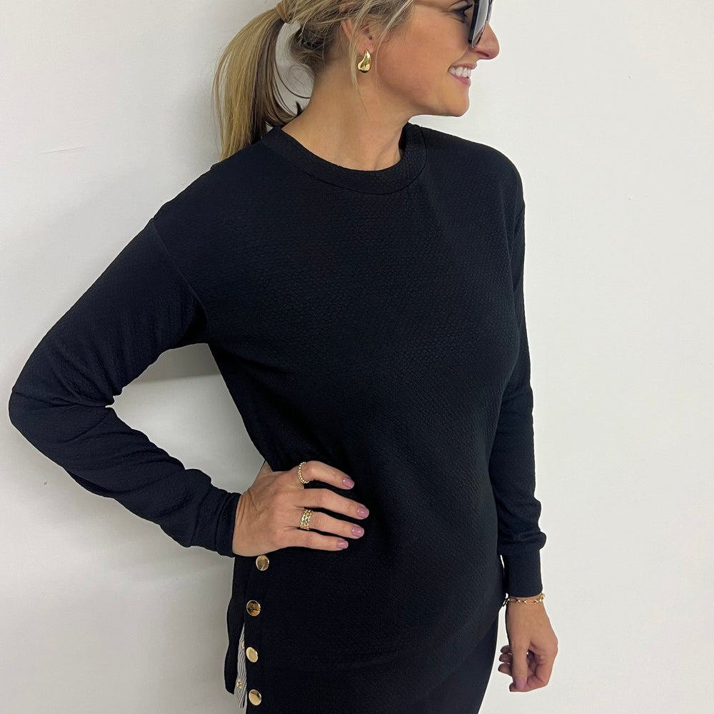 Georgia Gold Button Top (Black)