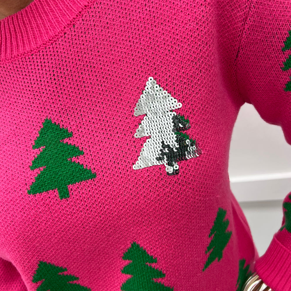 Under The Tree Sequin Sweater (Pink)