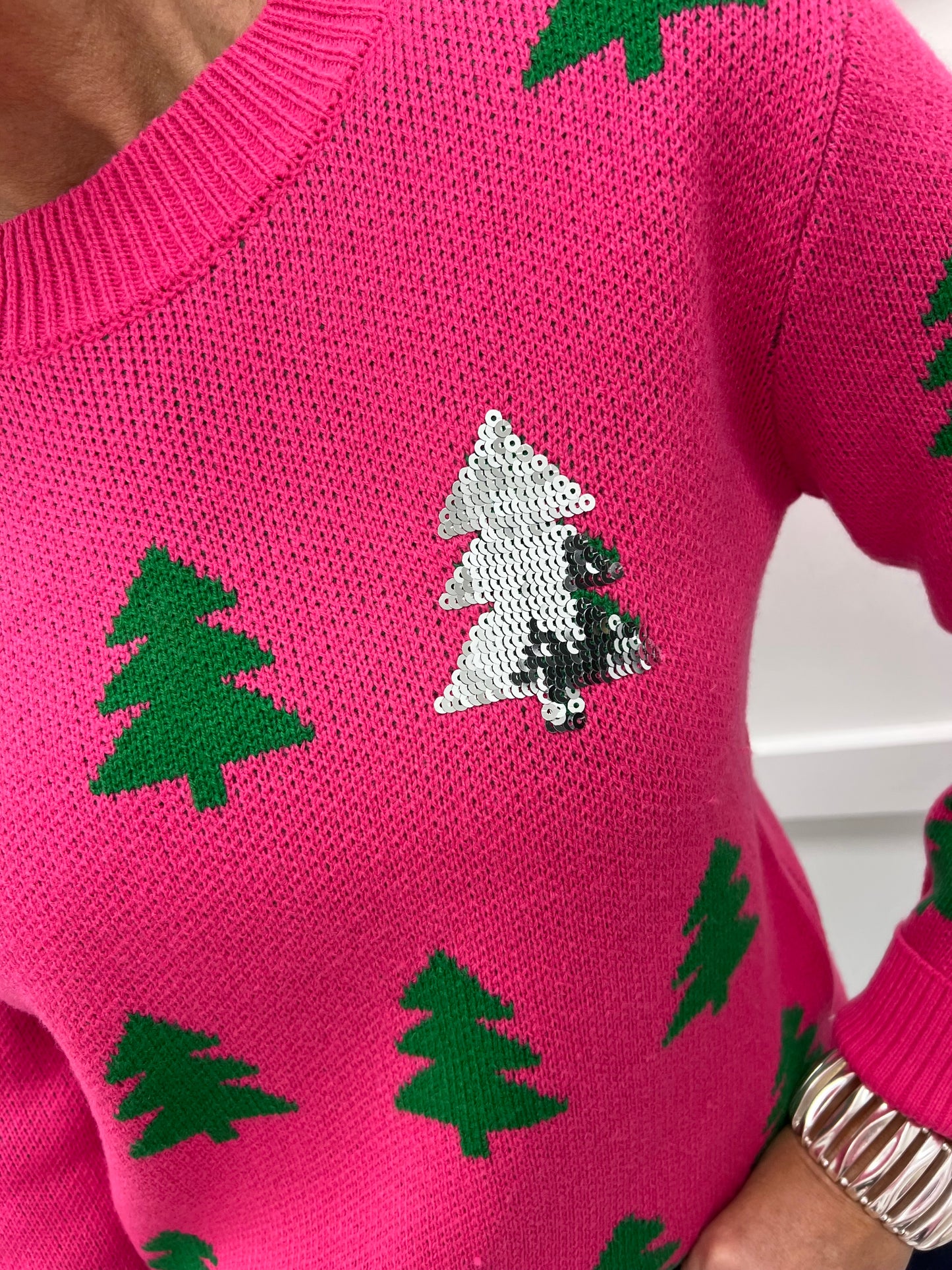 Under The Tree Sequin Sweater (Pink)