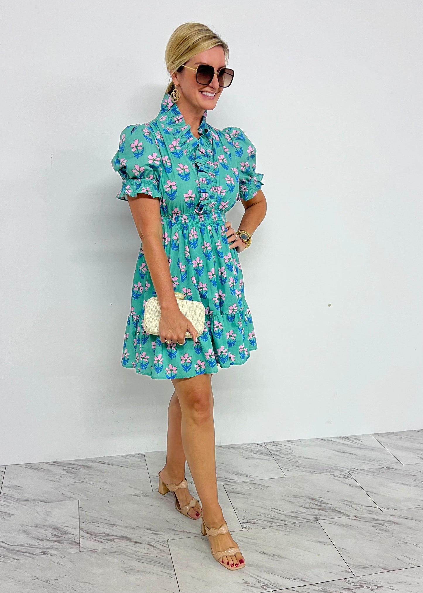 Keller V.Neck Dress (Green)